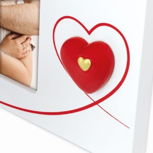 ZEP Fotorám Roberta bílý srdcí 10x15 cm s stojánkem