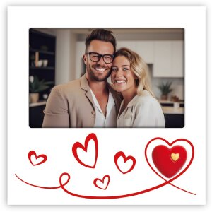 ZEP Fotorámeček Roberta bílý 10x15 cm dřevěný srdcími stojánkem