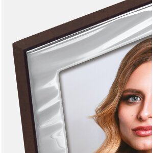 ZEP Portrétový rám Grosseto – stříbrný rám na fotografie s dřevěným závěrem