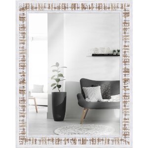 MendeFrames H630 Wandspiegel Shabby-Chic weiß gekalkt 20x20 bis 70x100 cm