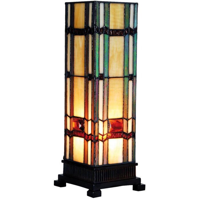 Barevná Tiffanyho stojací lampa ze skla 12,5x35 cm