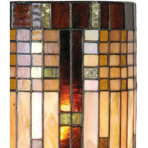 LumiLamp 5LL-9112 Nástěnné svítidlo Tiffany 20x11x36 cm Béžové hnědé sklo půlkruhové