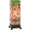 Tiffanyho stojací lampa ze skla s vážkou 18x45 cm