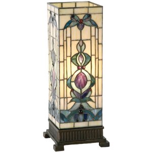 Barevná stolní lampa Tiffany ze skla 18x45 cm