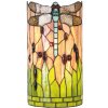 LumiLamp 5LL-9292 Nástěnné svítidlo Tiffany 20x11x36 cm Zeleno-hnědá skleněná vážka