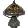 LumiLamp 5LL-9295 Stolní lampa Tiffany Ø 22x21 cm hnědá červená skleněná vážka