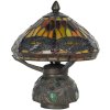 LumiLamp 5LL-9295 Stolní lampa Tiffany Ø 22x21 cm hnědá červená skleněná vážka