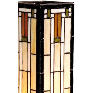 LumiLamp 5LL-9332 Stolní lampa Tiffany 12x12x35 cm Béžový hnědý skleněný obdélník