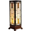LumiLamp 5LL-9332 Stolní lampa Tiffany 12x12x35 cm Béžový hnědý skleněný obdélník