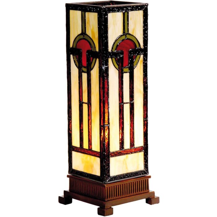 Stolní lampa Tiffany červenohnědá 12,5x35 cm