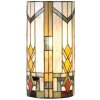 LumiLamp 5LL-9907 Nástěnné svítidlo Tiffany 20x11x36 cm Béžová Zelený skleněný půlkruh