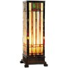LumiLamp 5LL-9917 Stolní lampa Tiffany 12x12x35 cm Béžová Hnědý skleněný obdélník