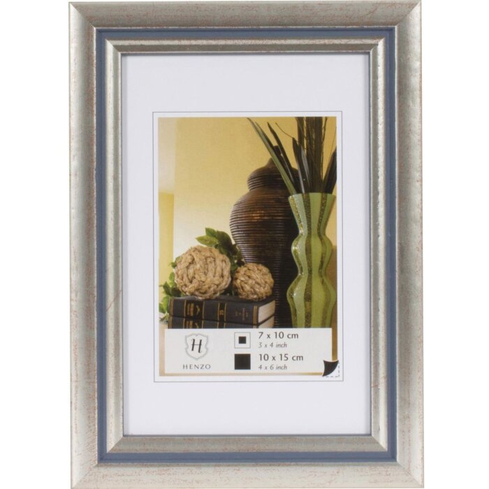 Dřevěný rám Henzo Artos 10x15 cm stříbrný obrazový rám zakřivené dřevěné lišty