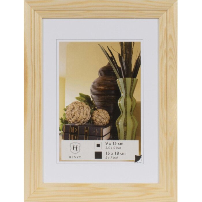 Dřevěný rám Henzo Artos 13x18 cm přírodní elegantní obrazový rám s čirým sklem