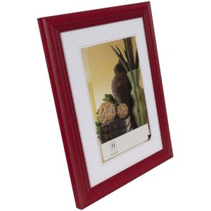Dřevěný rámeček Henzo Artos červený 15x20 cm elegantní fotorámeček s čirým sklem