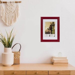 Dřevěný rámeček Henzo Artos červený 15x20 cm elegantní fotorámeček s čirým sklem