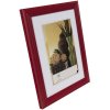 Dřevěný rámeček Henzo Artos červený 15x20 cm elegantní fotorámeček s čirým sklem