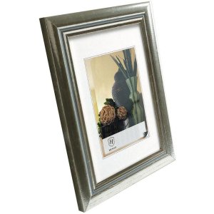 Dřevěný rám Henzo Artos 15x20 cm stříbrný elegantní design stojanový formát na výšku