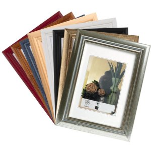 Dřevěný rám Henzo Artos 15x20 cm stříbrný elegantní design stojanový formát na výšku