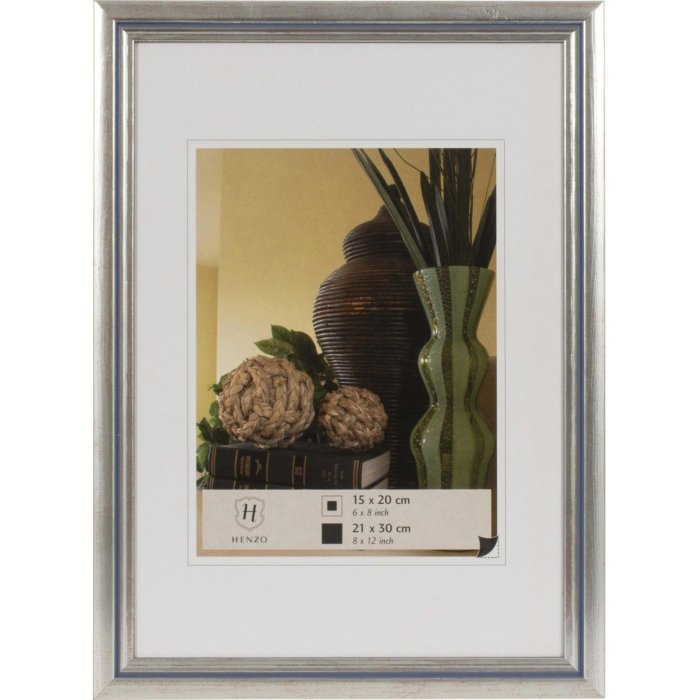 Dřevěný rám Henzo Artos 21x30 cm stříbrný Rám na dokumenty DIN A4