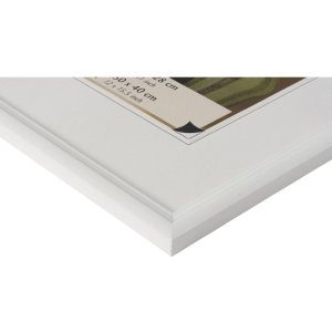 Dřevěný rám Henzo Artos 30x40 Bílé zakřivené lišty čiré sklo portrét na šířku