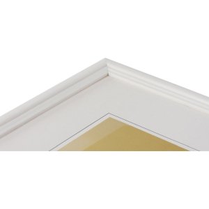 Dřevěný rám Henzo Artos 30x40 Bílé zakřivené lišty čiré sklo portrét na šířku