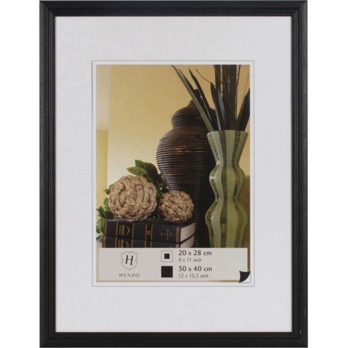 Dřevěný rám Henzo Artos 30x40 cm černě mořené dřevo s čirým sklem