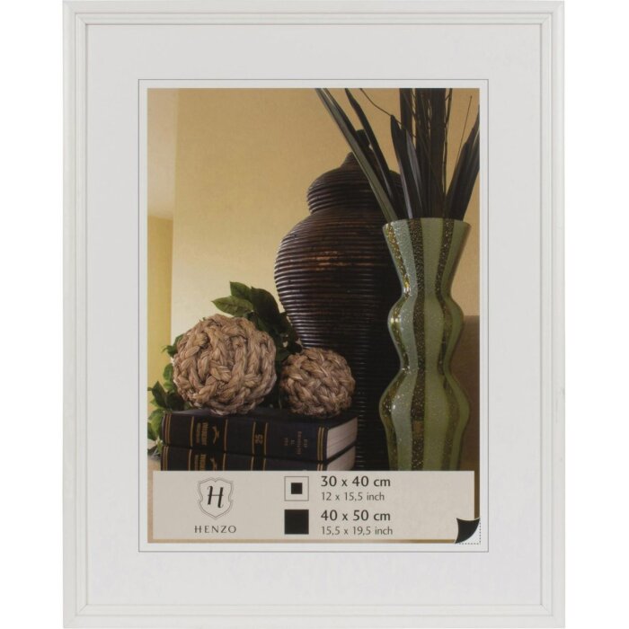 Rám na obrazy Henzo Artos dřevo bílý 40x50 cm čiré sklo formát na výšku i na šířku
