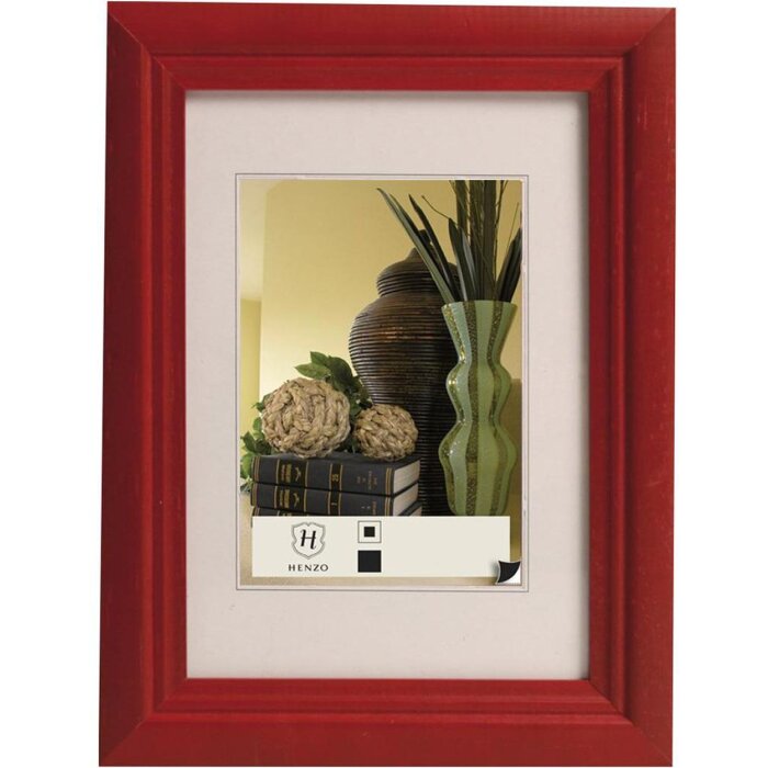 Dřevěný rám Henzo Artos 40x50 cm červený plochý profil na výšku i na šířku
