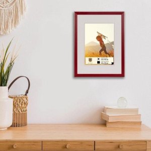Dřevěný rám Henzo Artos 40x50 cm červený plochý profil na výšku i na šířku