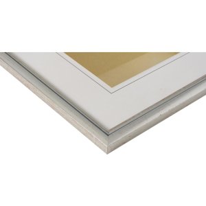Dřevěný rám Henzo Artos stříbrný 40x50 cm zakřivená lišta s čirým sklem
