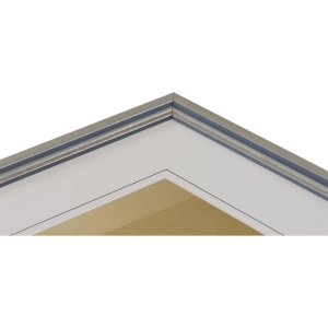 Dřevěný rám Henzo Artos stříbrný 40x50 cm zakřivená lišta s čirým sklem