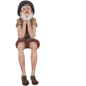 Clayre & Eef Sitzende Puppenfigur Junge bunt...