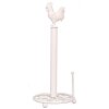 Clayre & Eef 6Y0518W Kuchyňský držák na rohlíky Ø 18x43 cm Bílý kov