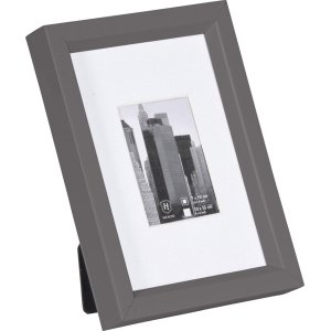 Plastový rám Henzo Metallica tmavě šedý 10x15 cm s paspartou 5x7 cm