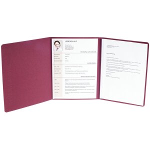 Exacompta 49708B Bewerbungsmappe 3-teilig Manila-Leinen Bordeaux DIN A4