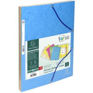 Složka Exacompta A4+ 400g Manila pastelové barvy s gumičkou 24 x 32 cm