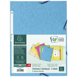 Složka Exacompta A4+ 400g Manila pastelové barvy s gumičkou 24 x 32 cm