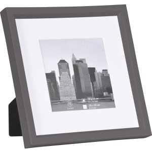 Plastový rám Henzo METALLICA 20x20 cm tmavě šedý s paspartou 12x12 cm