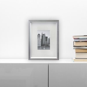Plastový rám Henzo Metallica stříbrný 20x30 cm s paspartou 13x18 cm