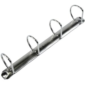 Kroužkový pořadač z pevného PP 2,8 mm se 4 kroužky 60 mm ve tvaru D, 90 mm hřbet, 2 vnější a 2 vnitřní pouzdra, Krea Cover, DIN A4 extra široký bílý.