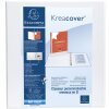 Kroužkový pořadač z pevného PP 2,8 mm se 4 kroužky 60 mm ve tvaru D, 90 mm hřbet, 2 vnější a 2 vnitřní pouzdra, Krea Cover, DIN A4 extra široký bílý.