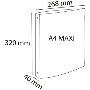 Kroužková vazba z PP 1,2 mm se 4 kroužky 30 mm, hřbet 40 mm, Linicolor, pro formát DIN A4 extra široký, různé barvy