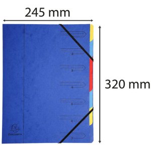 Exacompta 54070E Organizační složka Manila karton 400g 7 přihrádek elastická šňůrka DIN A4