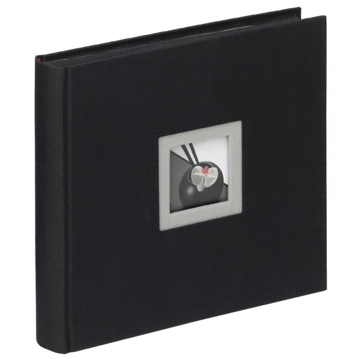Lněné fotoalbum Walther BLACK WHITE black 26x25 cm 50 černých stran