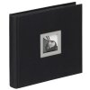 Lněné fotoalbum Walther BLACK WHITE black 26x25 cm 50 černých stran