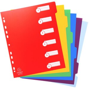 Exacompta Register DIN A4 mit 6 Taben schwarz...