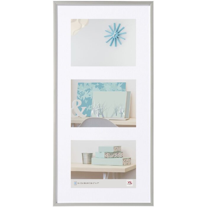 Rámeček Walther Gallery New Lifestyle stříbrný 3 fotografie 13x18 cm