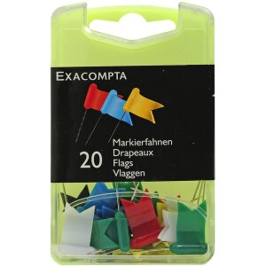 Markierfahnen  Blisterbox 20 Stück bunt sortiert