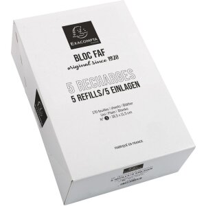 Exacompta FAF Block Einlagen 5er-Pack blanko 18.5x11.5 cm...